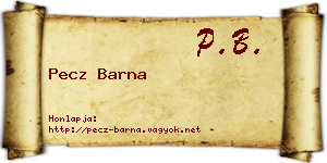 Pecz Barna névjegykártya