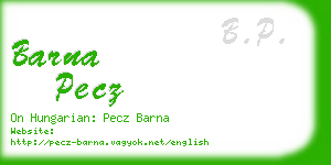 barna pecz business card